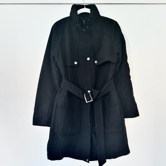 Scottevest Rhonda Trench Coat with hidden pockets S Black Like New - Picture 2 of 16